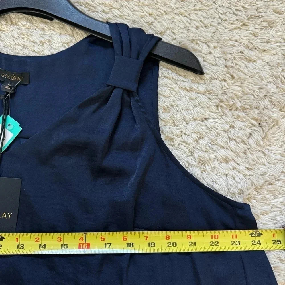 Goldray Womens Joonie Knot Sleeveless V-neck blouse size 1X